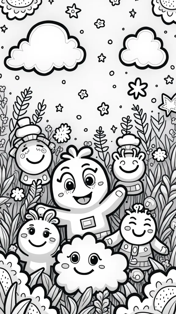 cyan rainbow friends coloring page